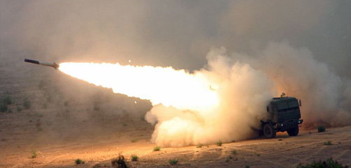 An M28 Reduced Range Practice Rocket (RRPR) is launched from a HIMARS. Photo Credit: LCPL Seth Maggard, USMC, Wikipedia Commons - ALLOW IMAGES