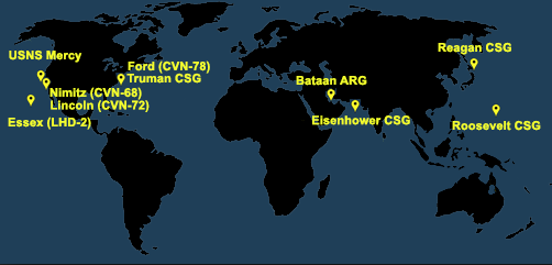Fleet and Marine Tracker Map as of May 11, 2020  - ALLOW IMAGES