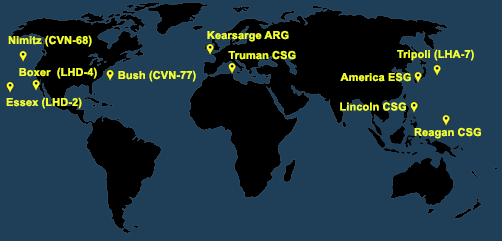 Fleet and Marine Tracker Map as of June 23, 2022.  - ALLOW IMAGES