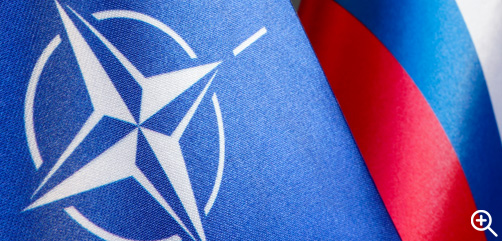 Click to Enlarge - NATO and Russian flags. - ALLOW IMAGES