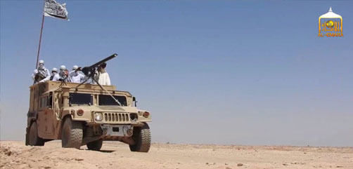 A Taliban convoy moves through Afghanistan unopposed. The screenshot was taken from a recent propaganda video produced by the Taliban. - ALLOW IMAGES